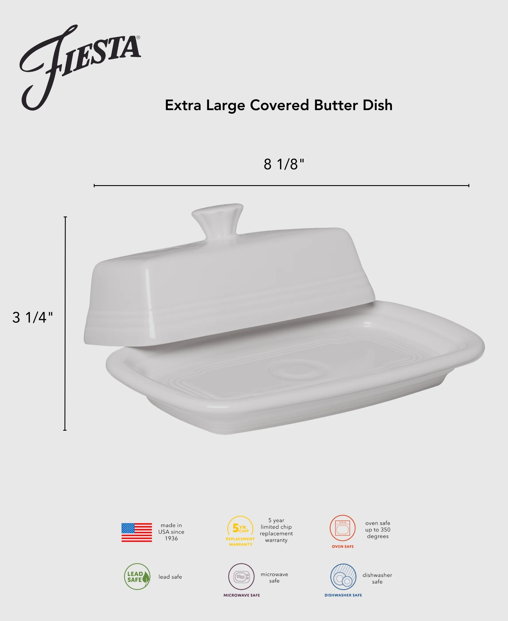 1060-extra-large-covered-butter-dish-8-1-8-inch-x-5-1-8-inch-3.webp Extra Large Covered Butter Dish 8 1/8 Inch x 5 1/8 Inch