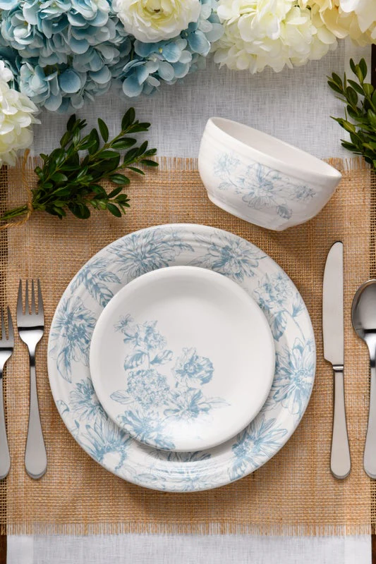 Botanical Floral Sky Classic Bistro 3-Piece Place Setting, Service For 1