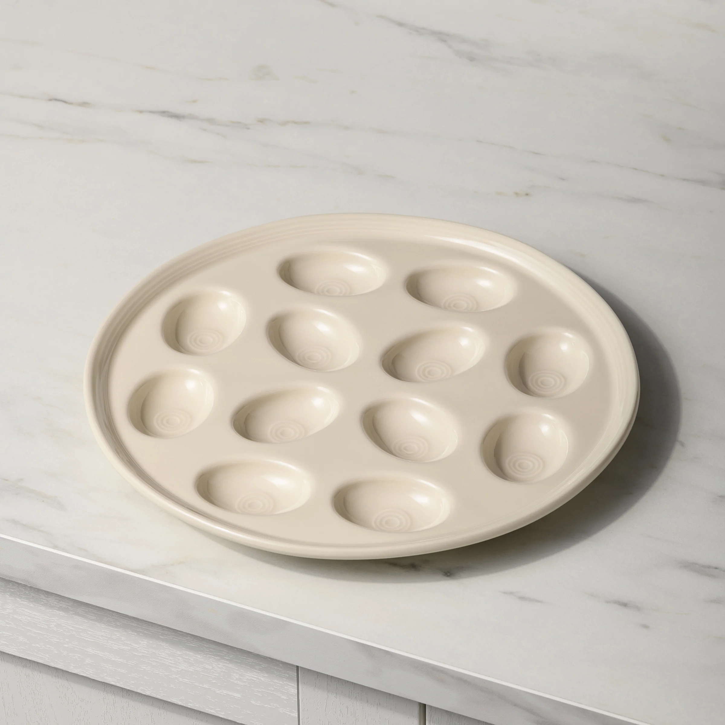 Round Egg Serving Platter 11 1/4 Inch