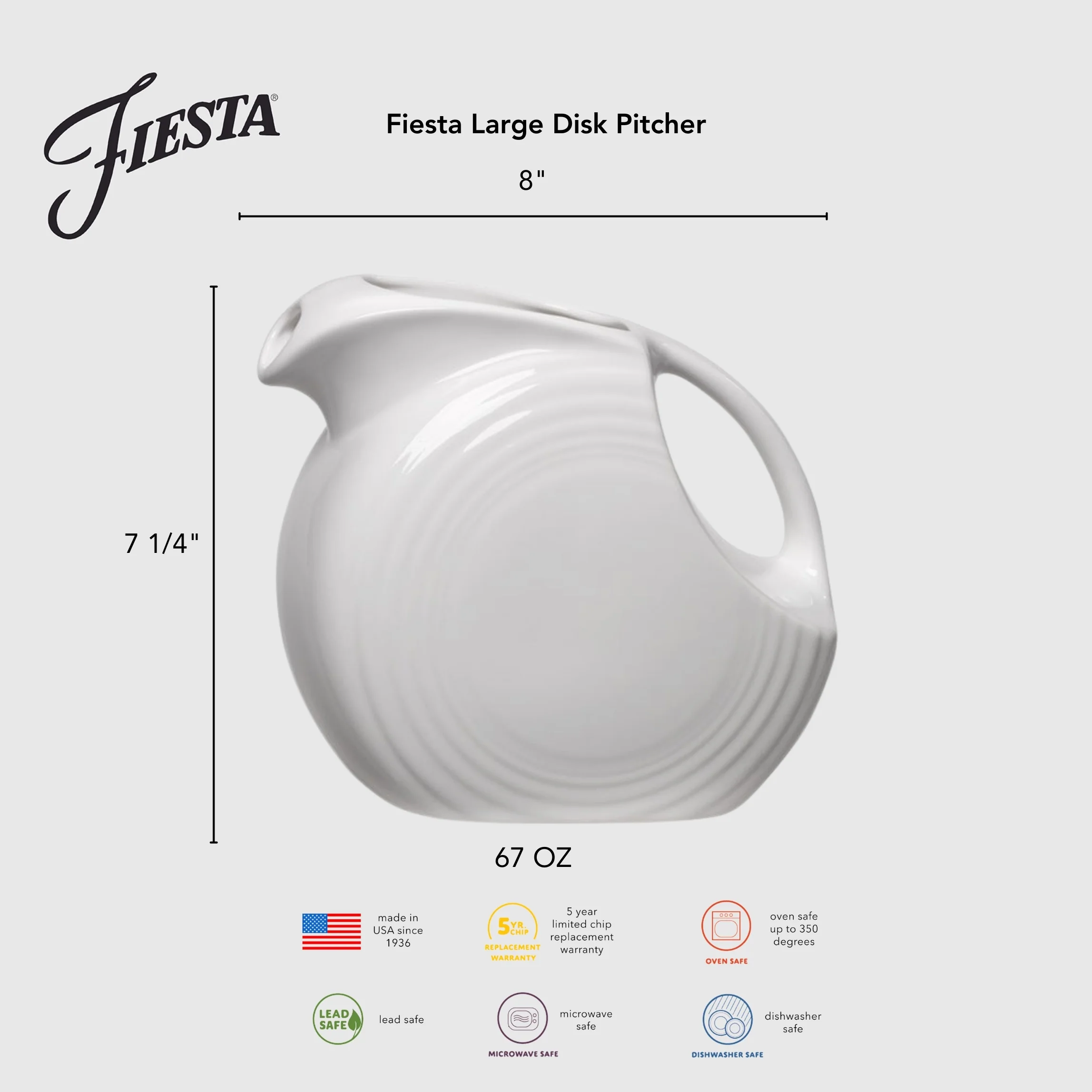 1307-lavender-67-oz-large-disk-pitcher-2.webp Lavender 67 OZ Large Disk Pitcher