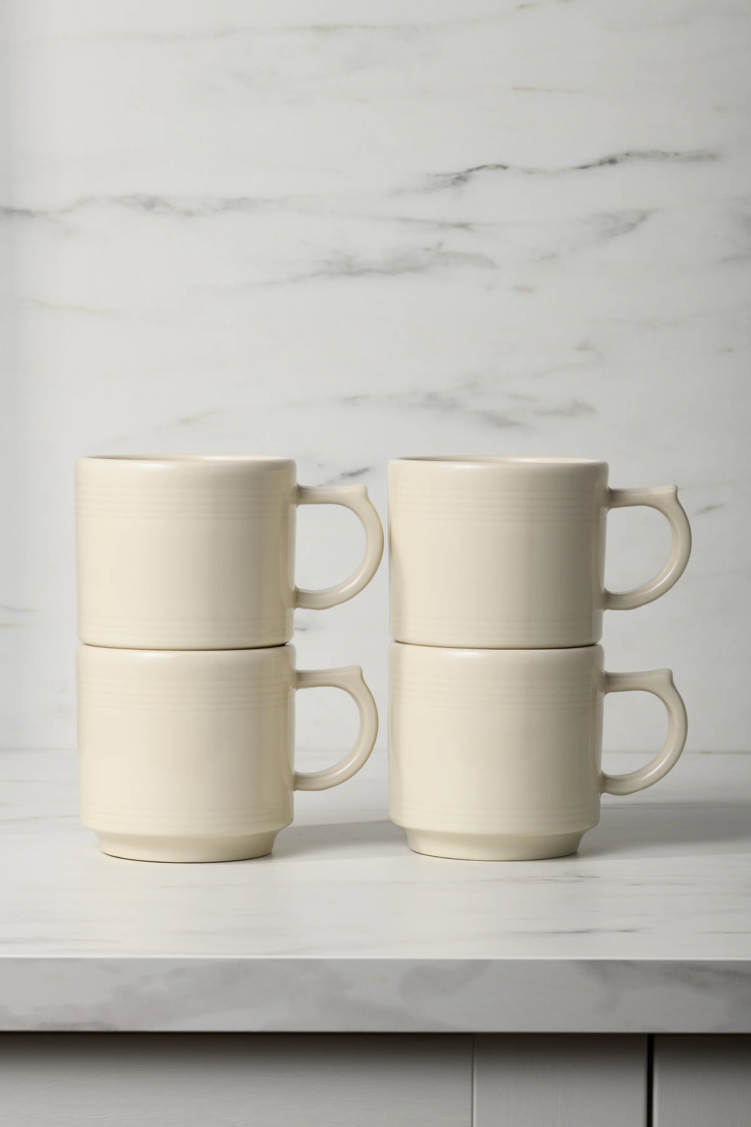 Linen 16 OZ Set of 4 Stackable Mug Set