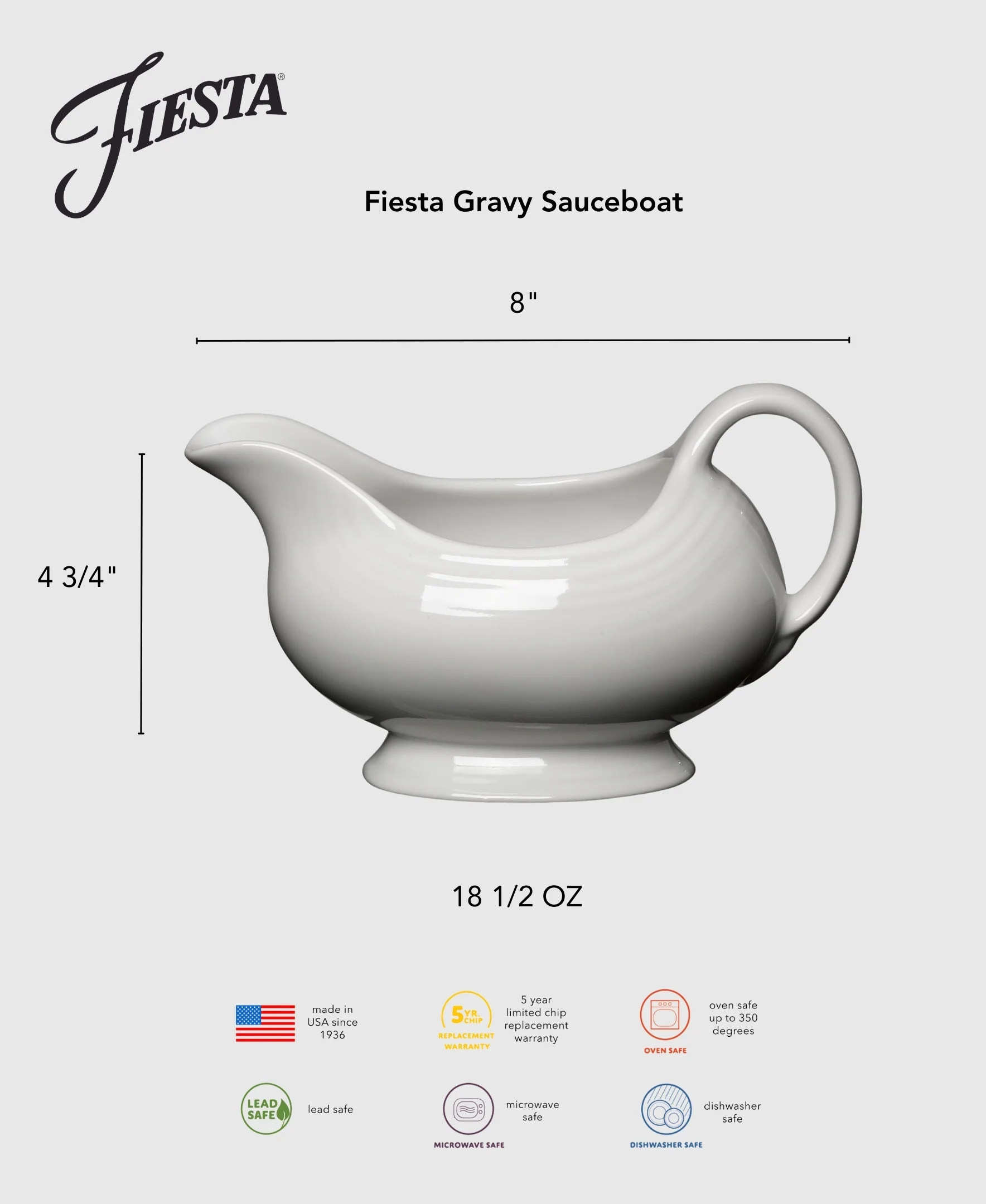 1369-retired-fiesta-18-1-2-oz-gravy-sauceboat-2.webp Retired Fiesta 18 1/2 OZ Gravy Sauceboat