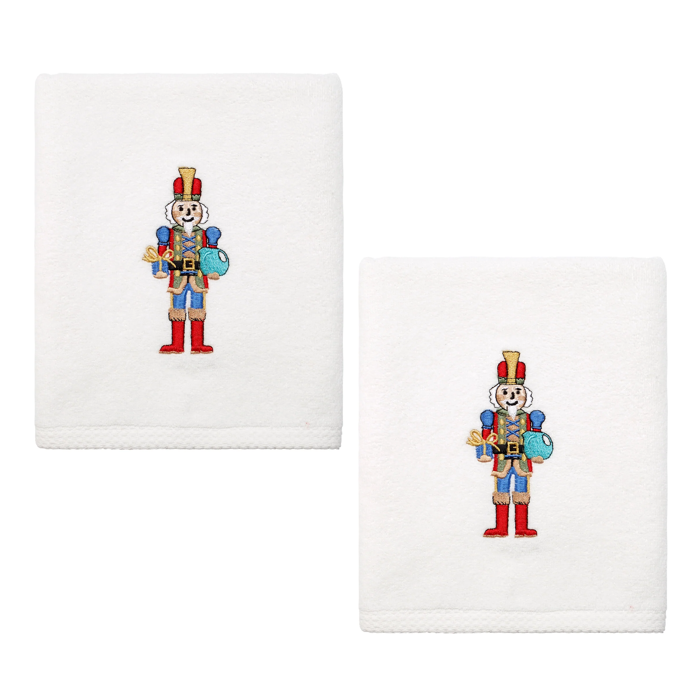 Nutcracker The Giver Embroidered Hand Towel Set of 2