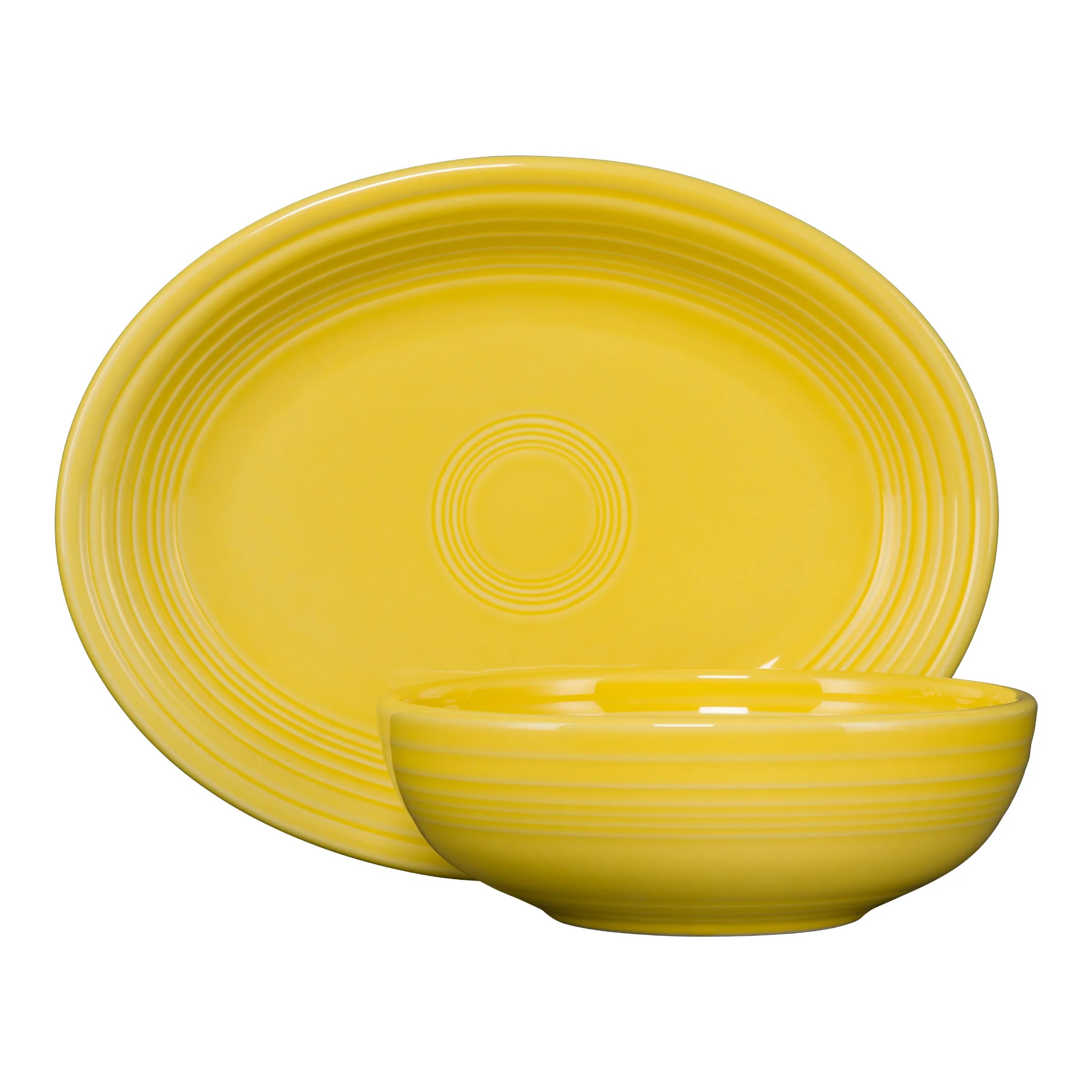 Retired 2-Piece Serve Set 11 5/8 Inch Oval Platter & 38 OZ Bistro Bowl