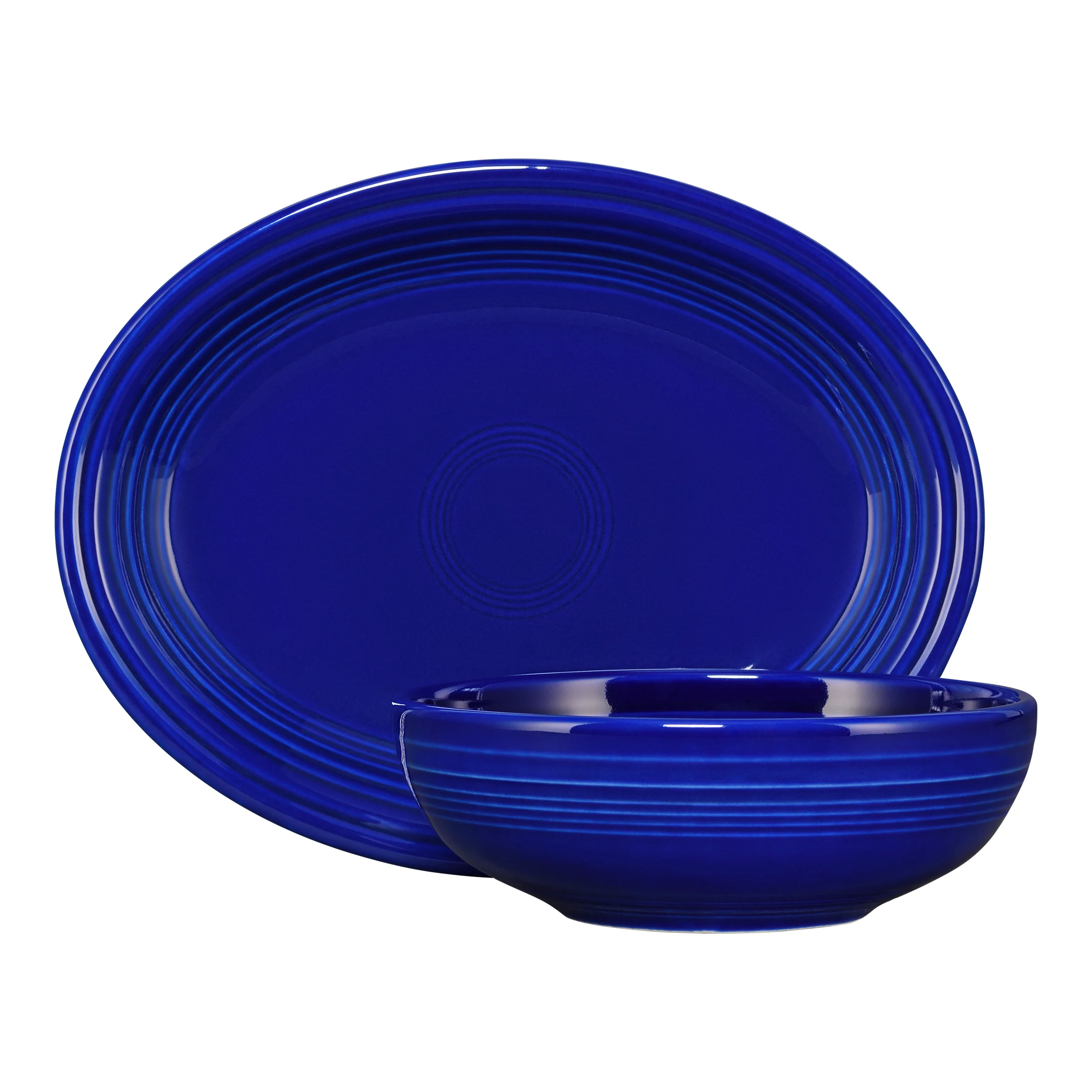 Retired 2-Piece Serve Set 11 5/8 Inch Oval Platter & 38 OZ Bistro Bowl