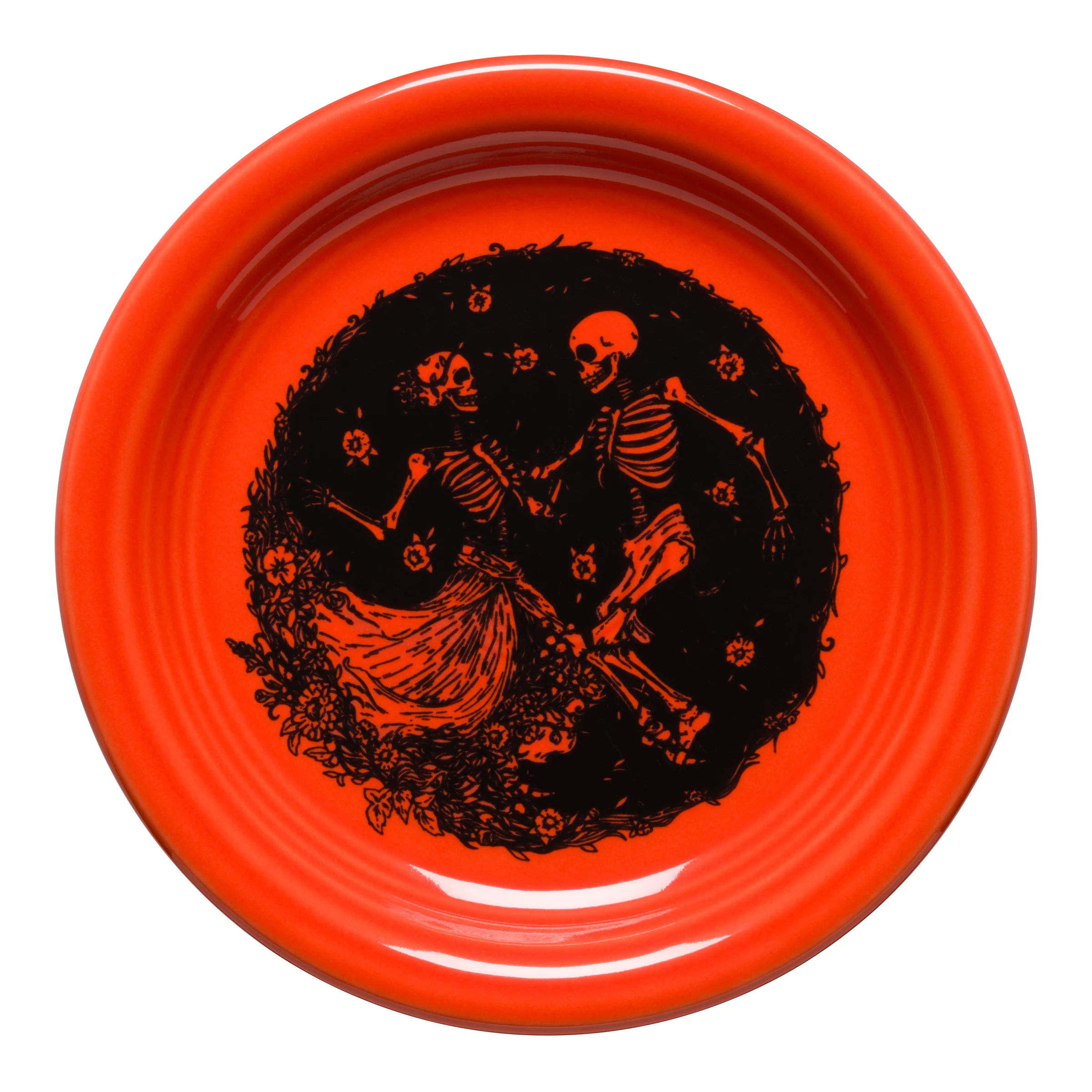 Skeleton Duet Poppy Bistro Coupe 6 1/4 Inch Appetizer Plate