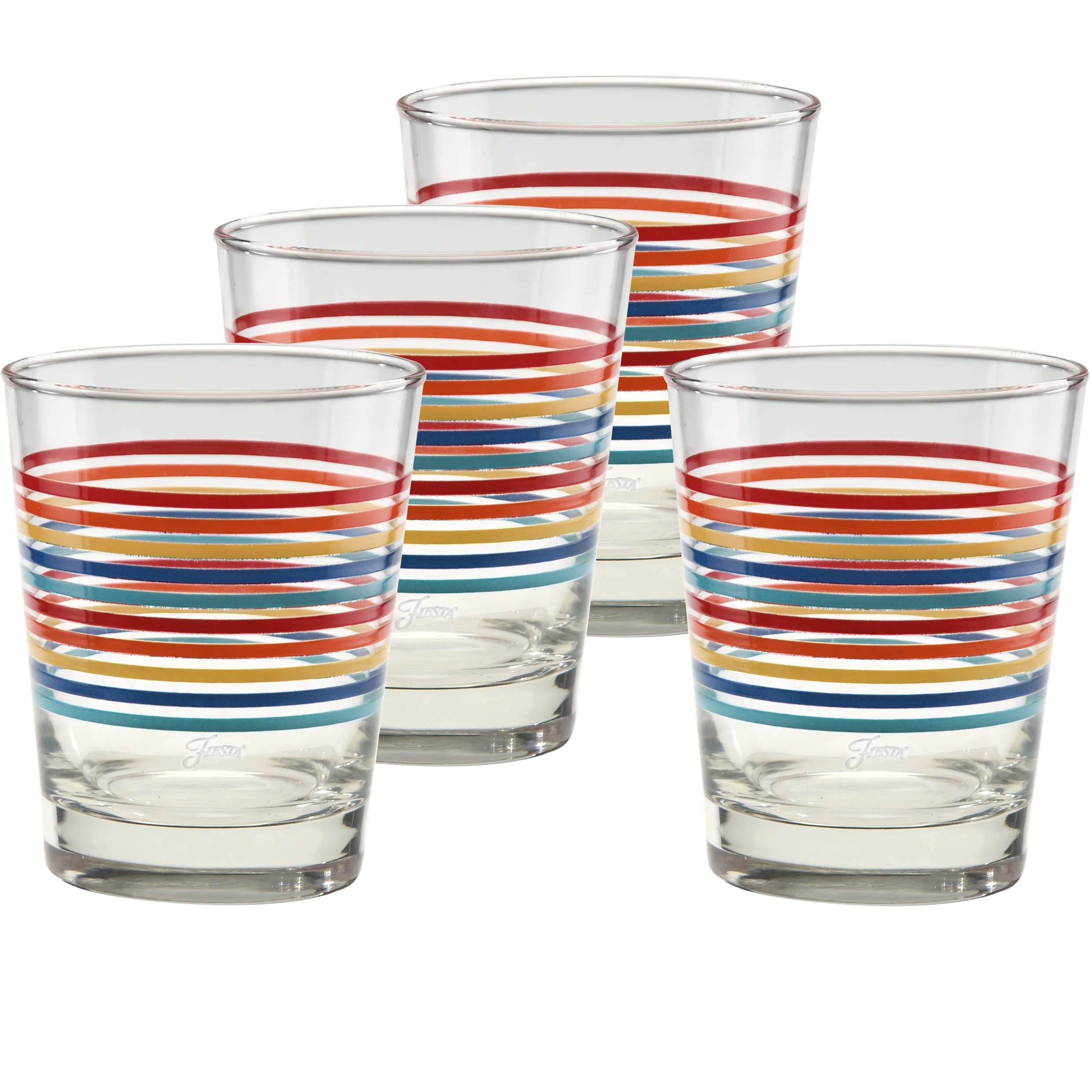 Fiesta Vibrant Thin Stripe 15 oz. Tapered Double Old Fashion - Set of 4
