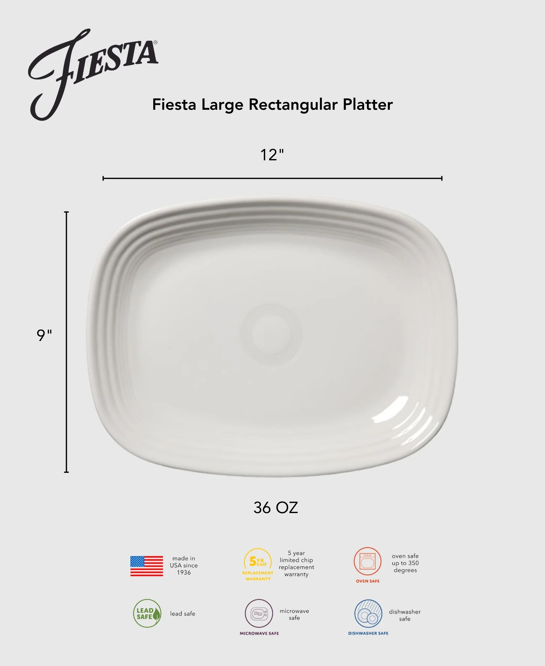 Fiesta 12 Inch Large Rectangular Platter
