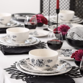 340-botanical-floral-black-16oz-stackable-mug-2.jpg Botanical Floral Black 16oz Stackable Mug