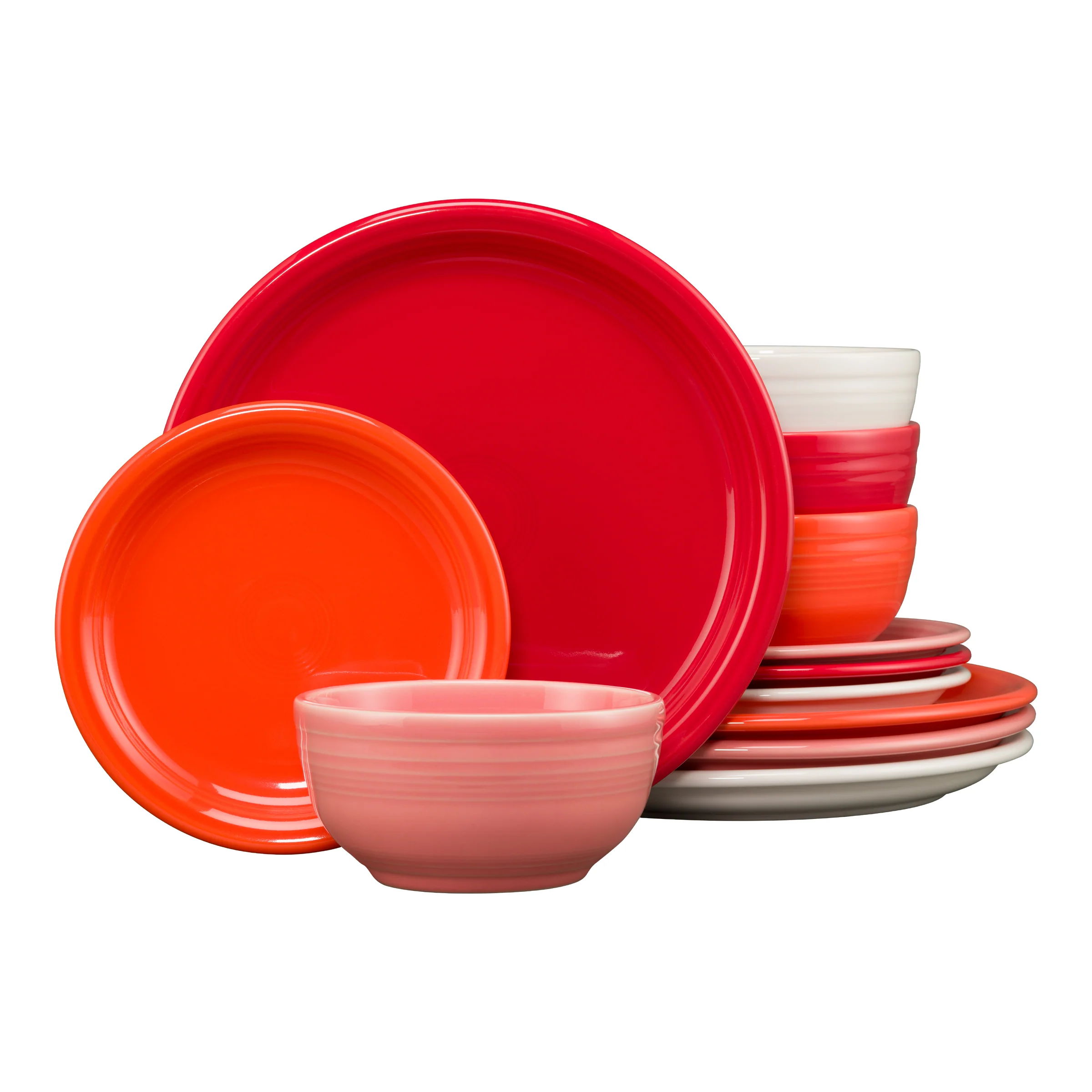 Mixed Sunset Horizon Bistro Coupe 12-Piece Dinnerware Set, Service for 4