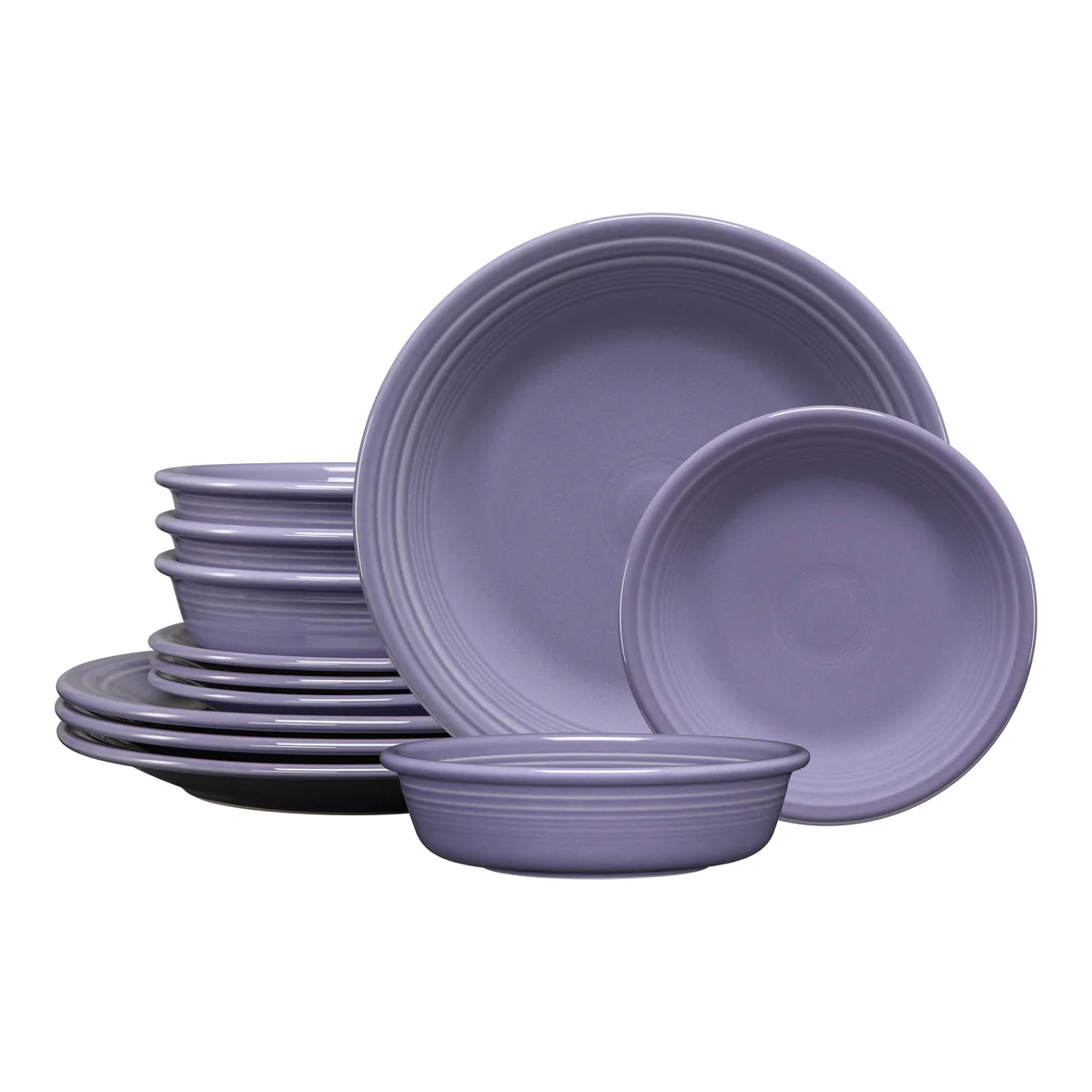 Lavender Classic Rim 12-Piece Dinnerware Set, Service for 4
