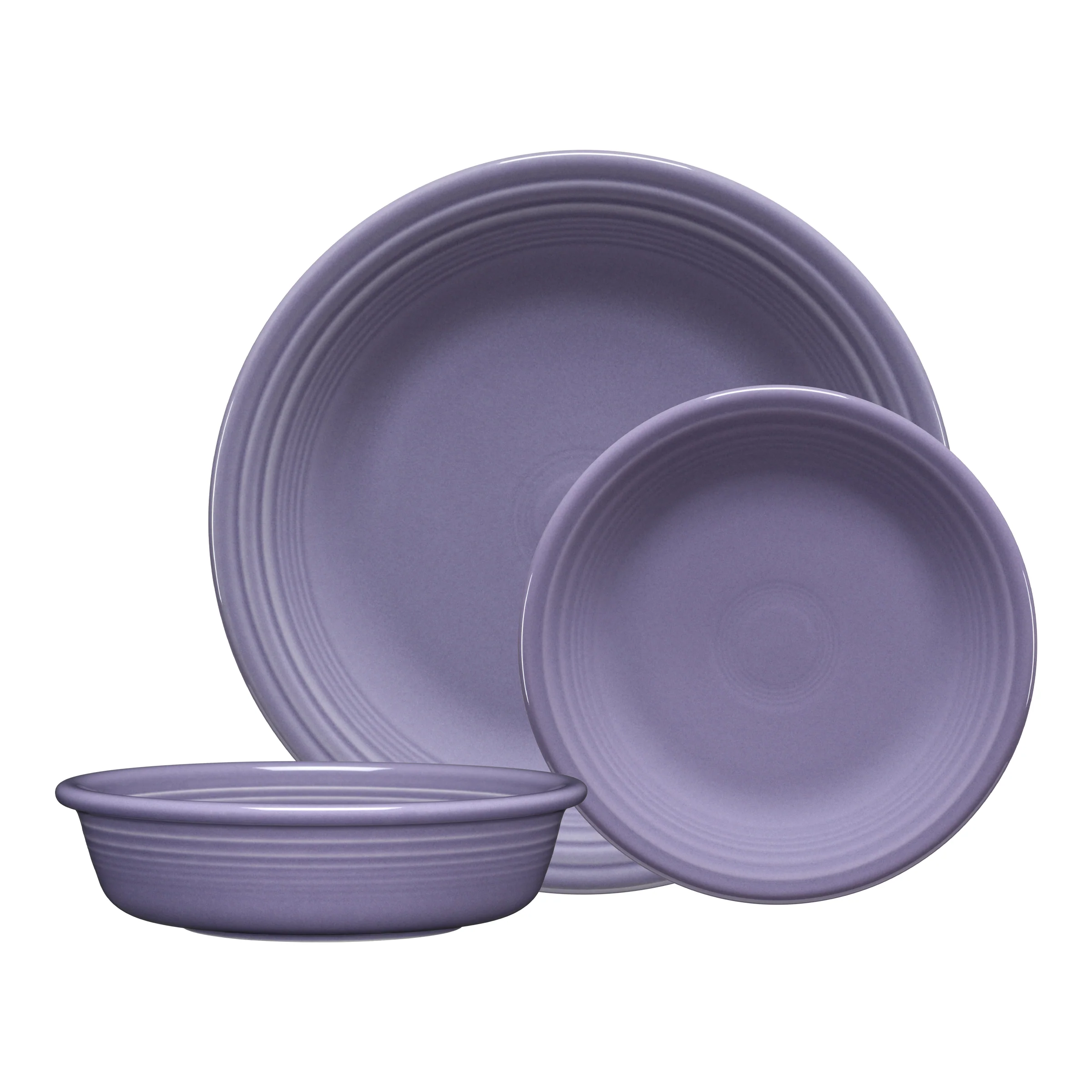 Lavender Classic Rim 3-Piece Place Setting, Service for 1