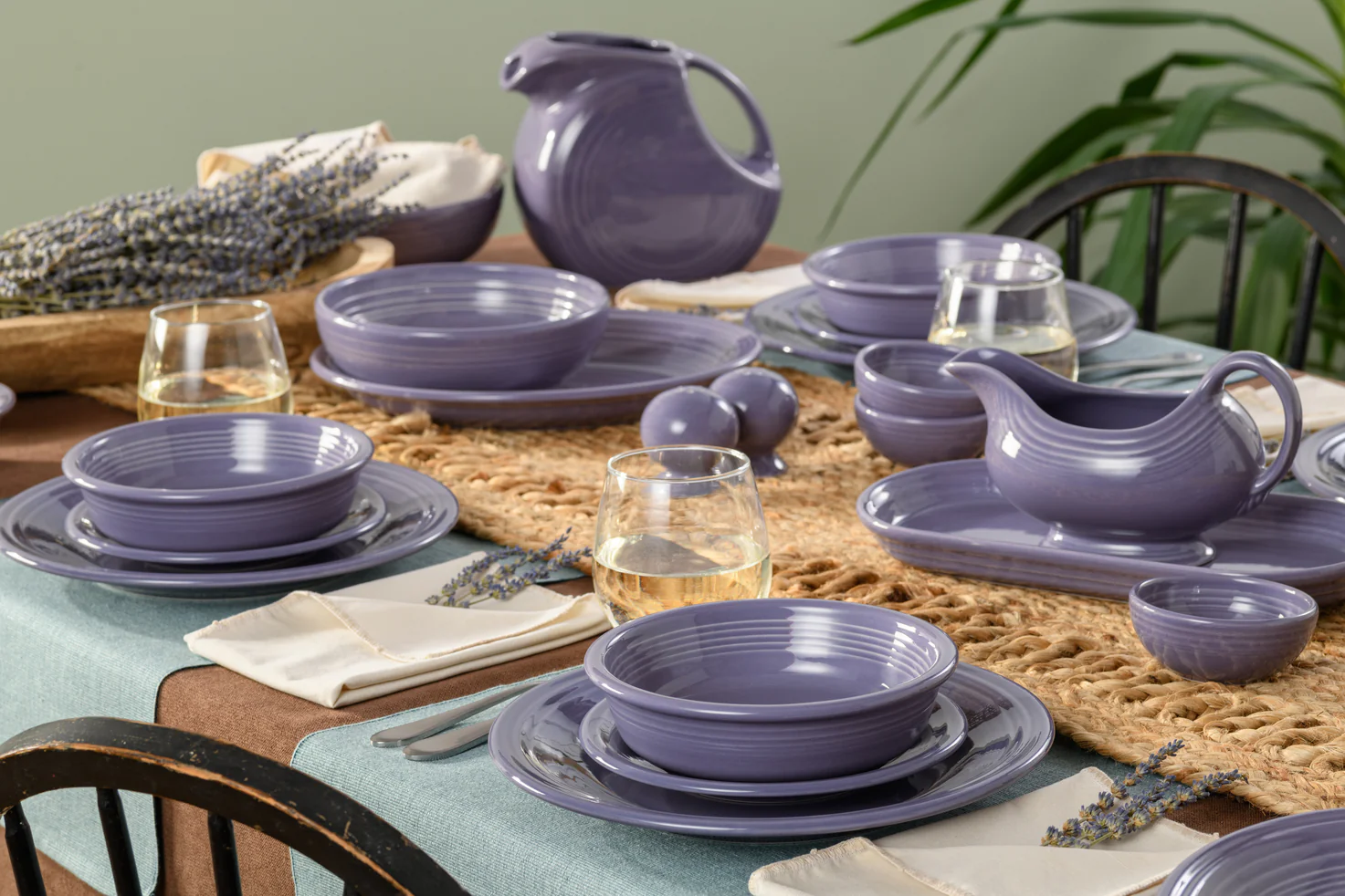 Lavender Classic Rim 3-Piece Place Setting, Service for 1