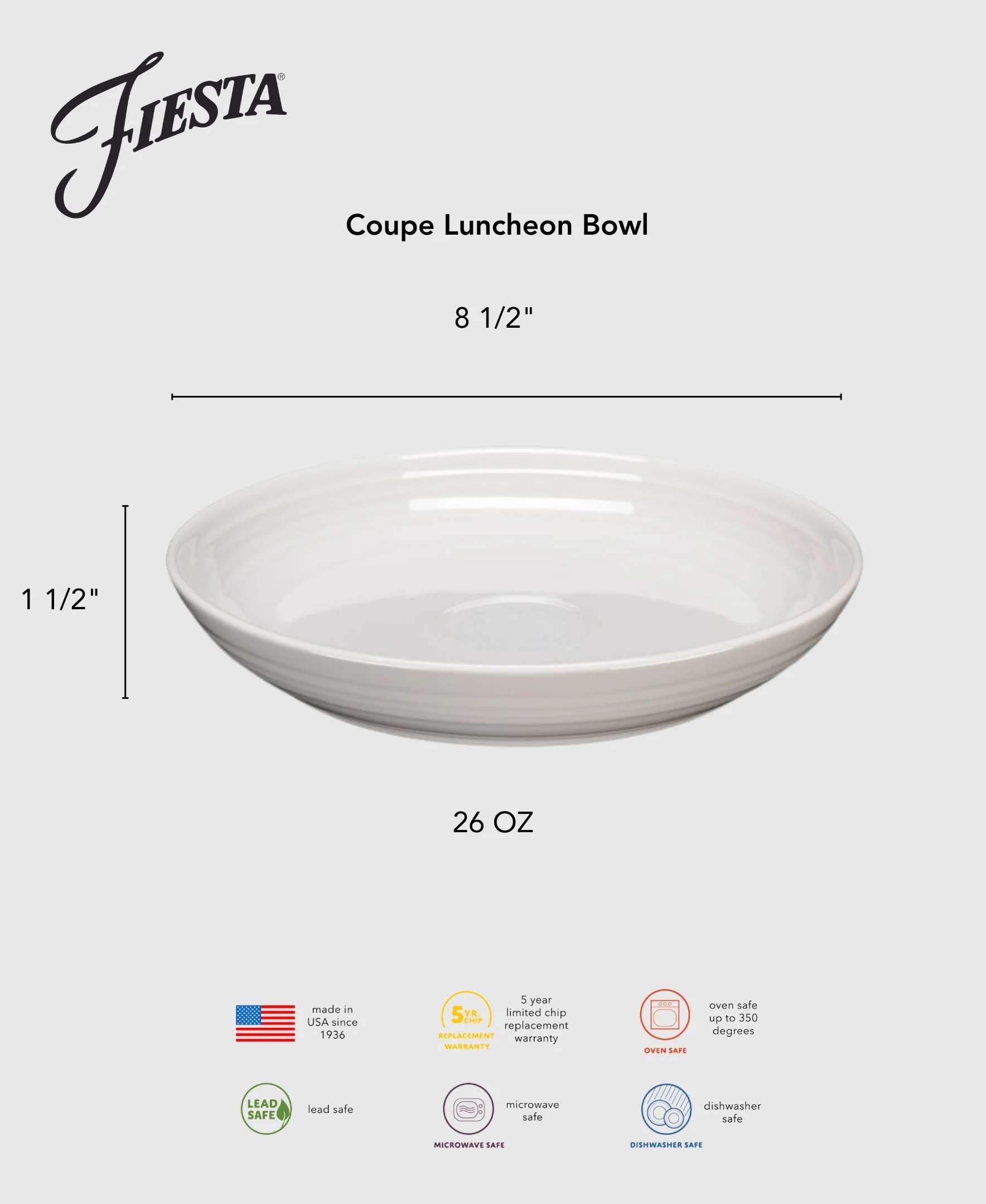 Coupe 8 1/2 Inch Luncheon Bowl 26 OZ