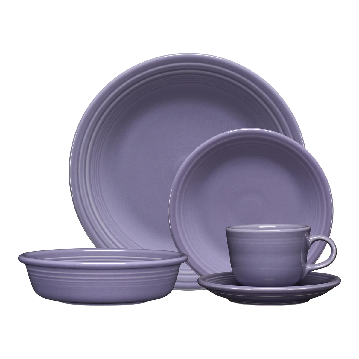 Lavender Classic Rim 5-Piece Place Setting, Service for 1