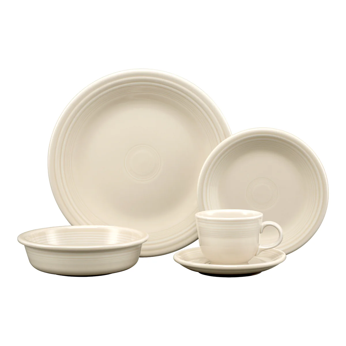 Retired Linen Classic Rim 5-Piece Place Setting, Service for 1