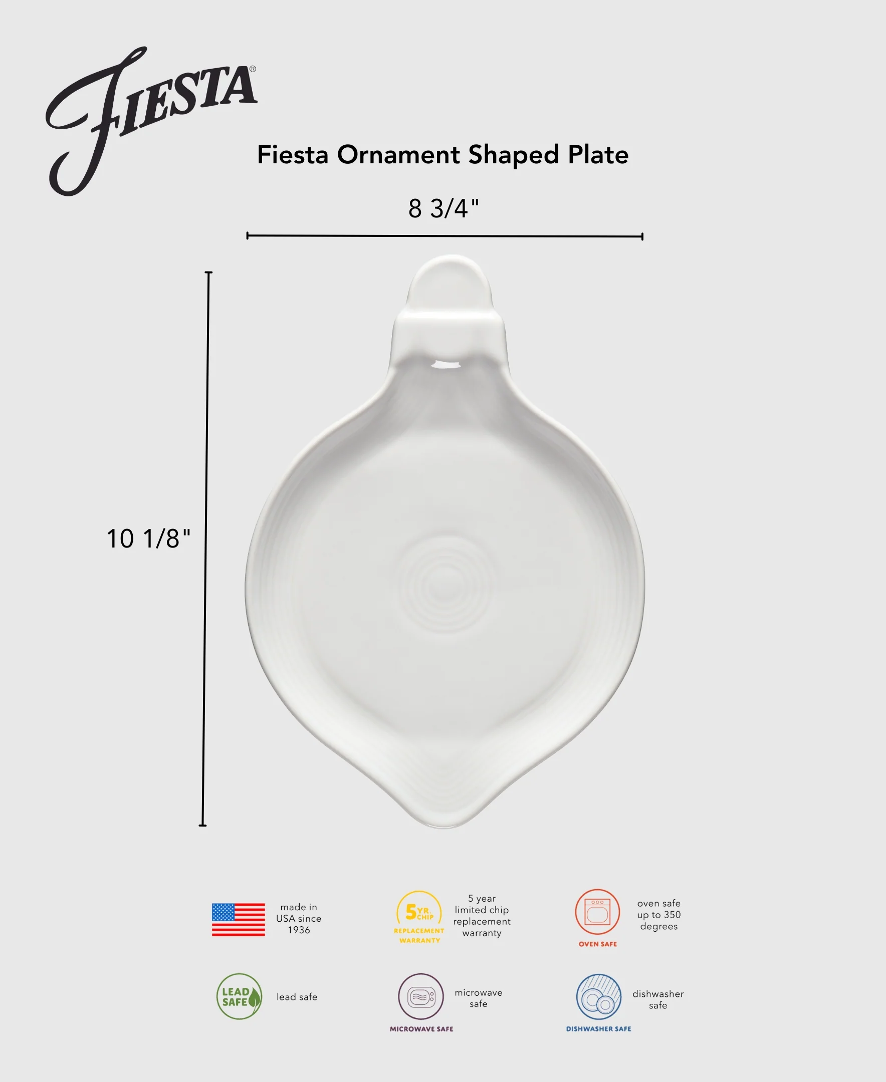 8 3/4 Inch Ornament Shaped Plate