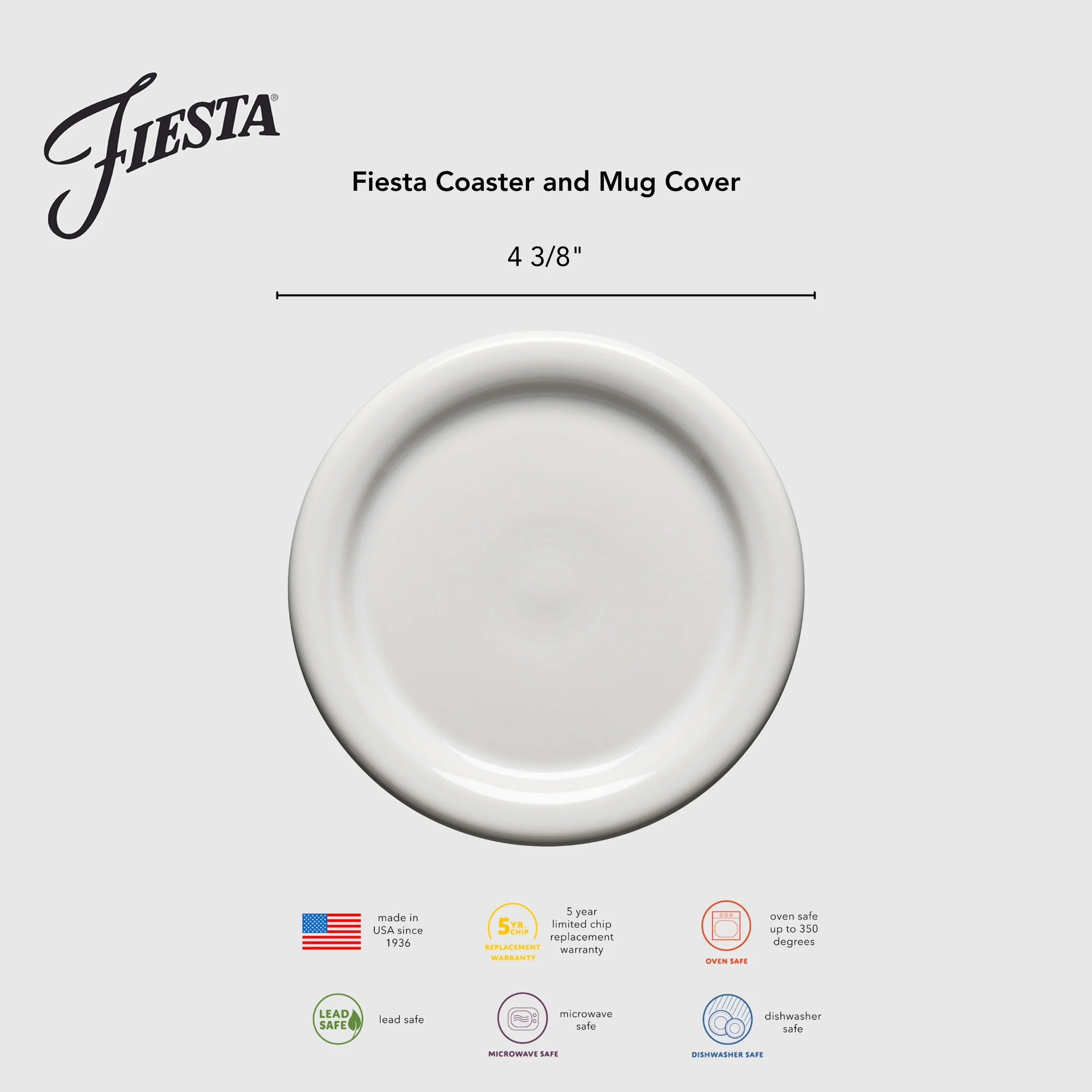 Lavender Fiesta 4 3/8 Inch Coaster and Mug Cover