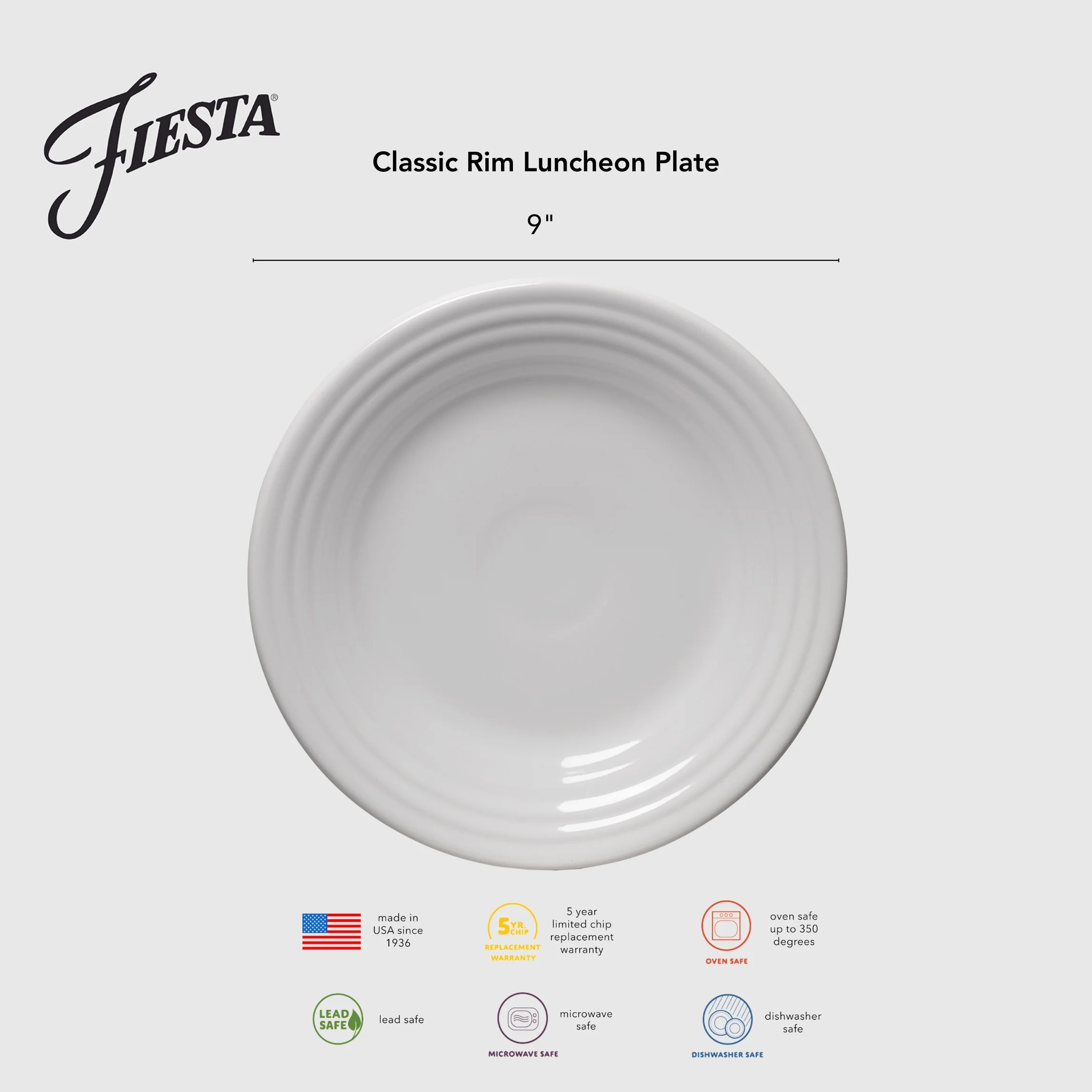 Classic Rim 9 Inch Luncheon Plate Foundry
