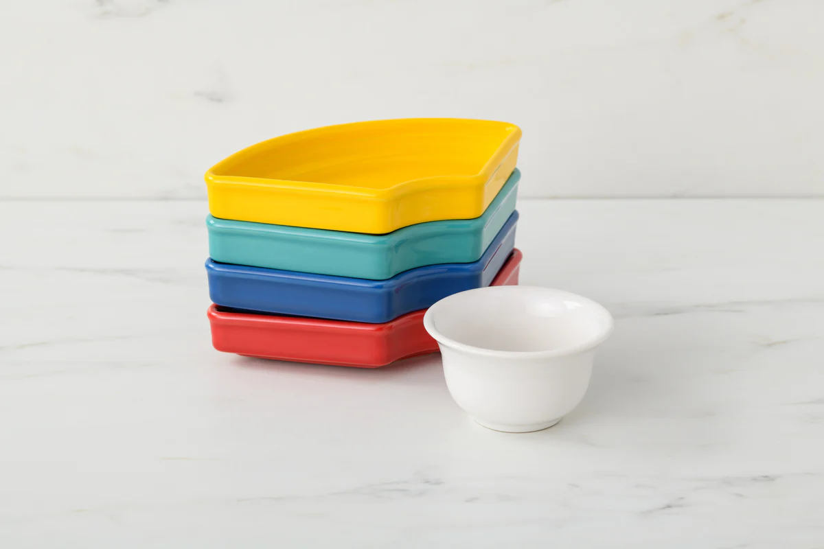 Vibrant 5-Piece Mixed Colors Entertaining Set 8 1/5 Inch