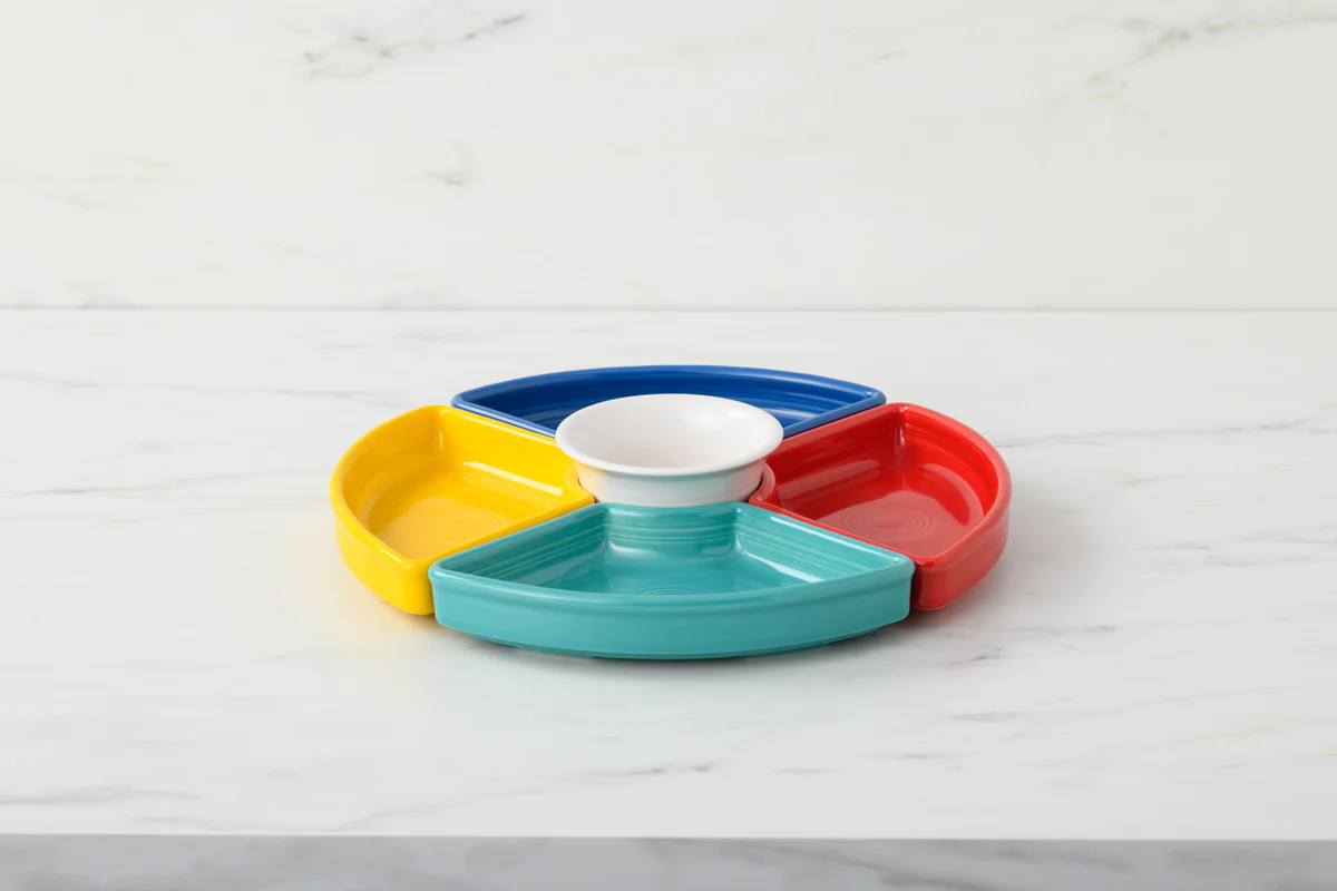 Vibrant 5-Piece Mixed Colors Entertaining Set 8 1/5 Inch