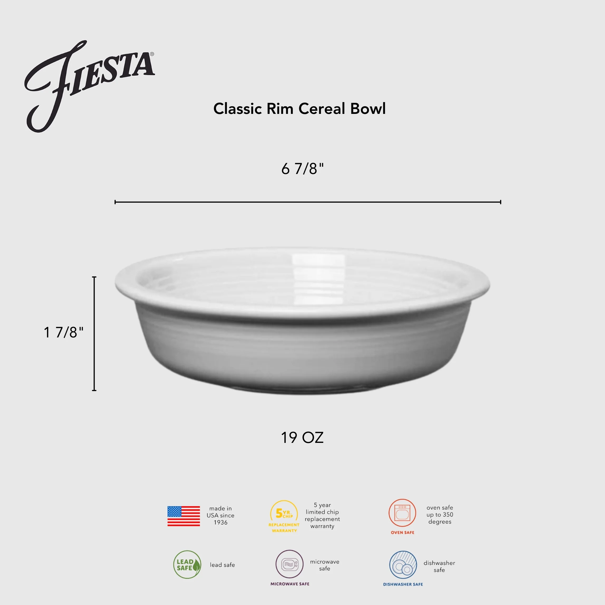 Classic Rim 6 7/8 Inch Cereal Bowl 19 OZ Foundry