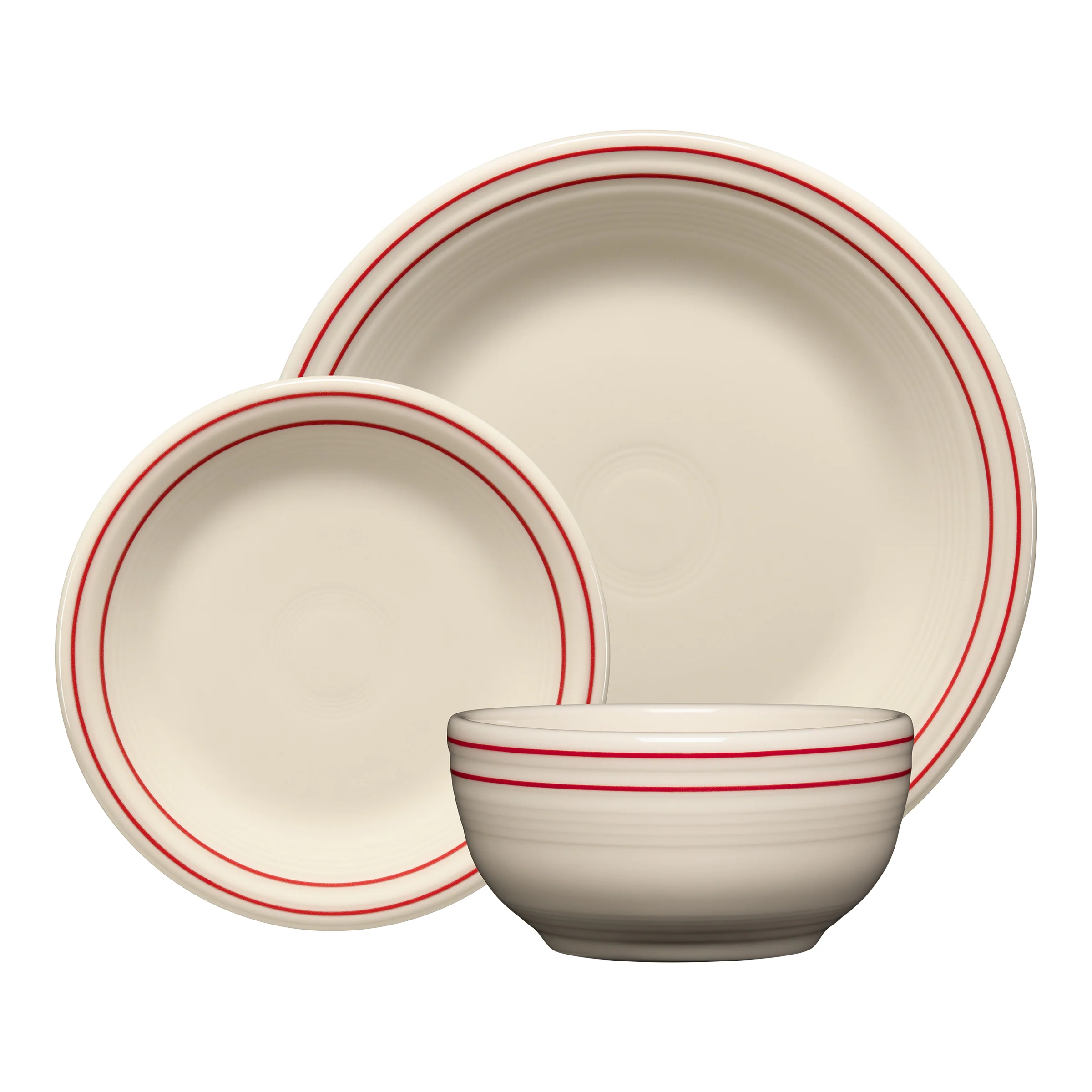 Americana Scarlet Band Classic Bistro 3-Piece Place Setting, Service For 1