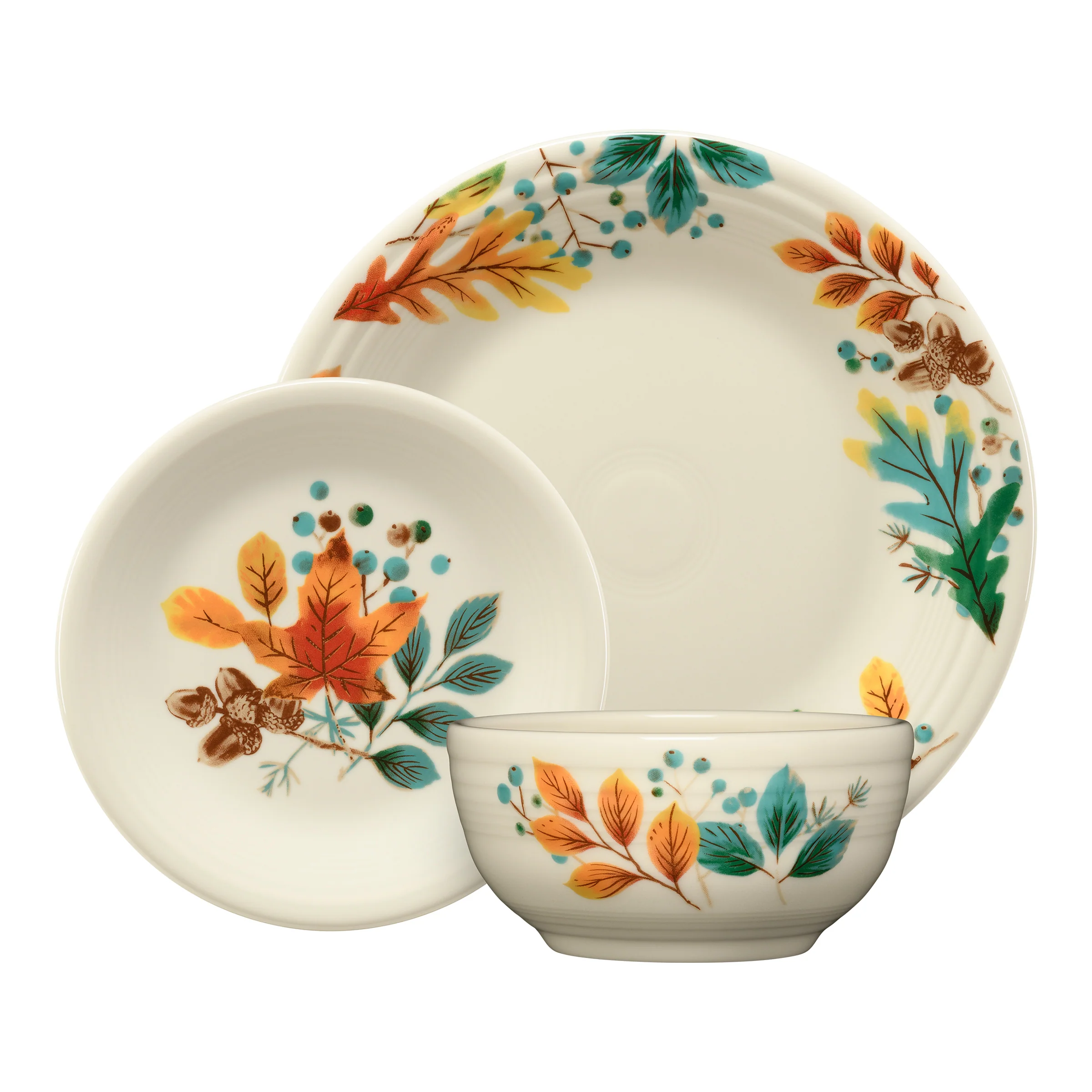 Autumn Fields Classic Bistro Coupe 3-Piece Place Setting, Service for 1